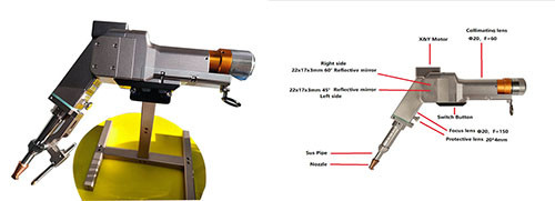 Un buon prezzo. Testa di saldatura portatile a laser a fibra di 2000 W con lunghezza del cavo di 5 m e 10 m in linea