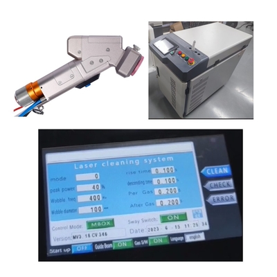 Un buon prezzo. Macchina di pulizia laser a motore singolo portatile da 1500W con dimensione del fascio di pulizia regolabile da 0 a 300 mm in linea