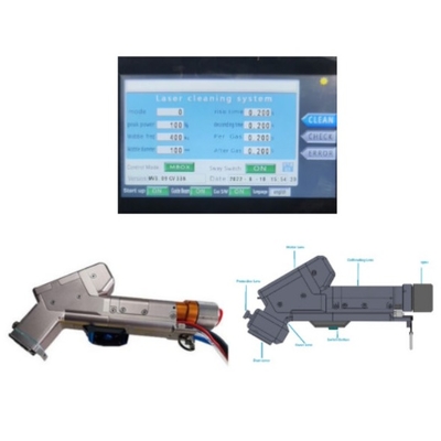 Macchina di pulizia laser portatile con fascio di pulizia laser da 0-300 mm per acciaio al carbonio